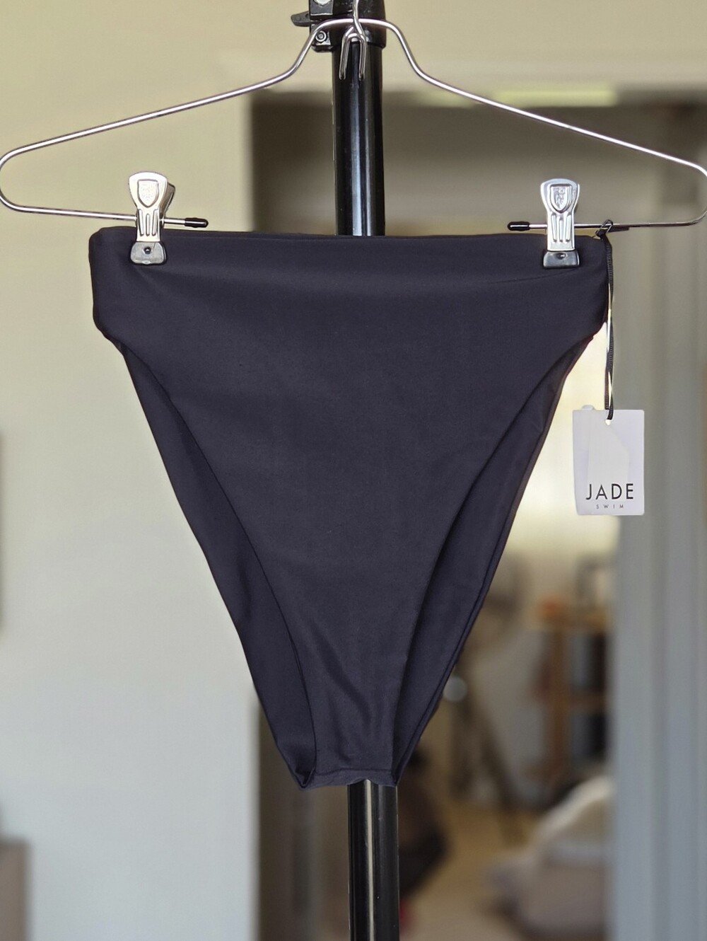 JADE Swim Incline Bottom - Black High Waist Bikini Bottom